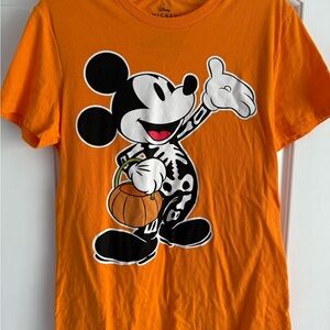 Disney Parks Halloween Mickey Mouse Orange T-Shirt adult